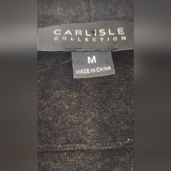 Carlisle M Jet Black CASHMERE Longsleeves Shawl Neck Women's Opened Cardigan - Picture 2 of 7